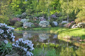 The garden is located on either side of this body of water.
